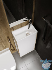 Тумба напольная 1Marka Laura 40Н с раковиной Laura 40 дуб сонома R