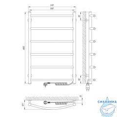 Полотенцесушитель электрический Laris Классик П6 50х80 R (хром)