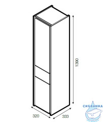 Шкаф-колонна Roca Ronda L бетон/белый