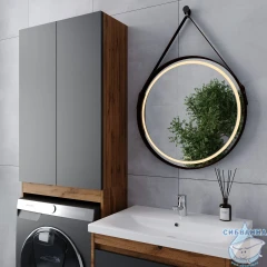 Тумба Viant Бостон 50П с раковиной Como 50 дуб вотан/графит