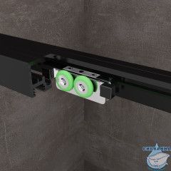 Душевое ограждение ABBER Komfort 150x100 профиль черный, стекло прозрачное AG93150B-S102B (с доводчиком) (без поддона)