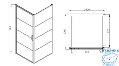 Душевое ограждение Azario Richmond 90x90 AZ-NAG1221 900 профиль черный, стекло прозрачное (без поддона)