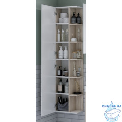 Шкаф-колонна Акватон Сканди 40 белый глянцевый/дуб верона