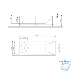 Ванна акриловая 170х70 см AM.PM Spirit W72A-170-070W-A2