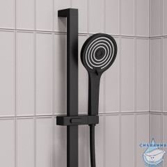 Душевая лейка, черный матовый, 5 режимов, Agua, IDDIS, AGU15B0i18
