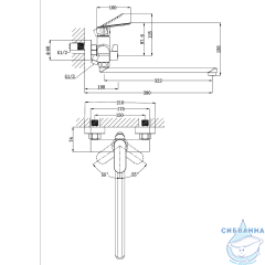Смеситель для ванны Azario Alanti AZ-K1732GR (графит)