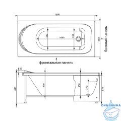 Акриловая ванна Aquanet Nord New 170x70 без каркаса