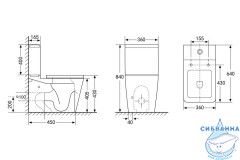 Унитаз напольный Abber Rechteck AC1210 с бачком и сиденьем Soft Close (микролифт)