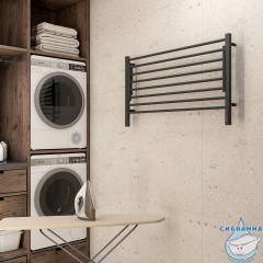 Полотенцесушитель электрический Terminus Горизонт П8 60х100 (с возможностью скрытого подключения, подключение справа) (черный муар)