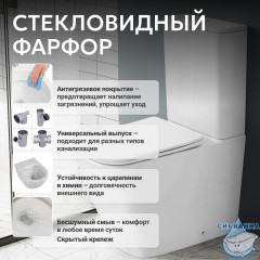 Унитаз напольный Abber Rechteck AC1210TMW с бачком и сиденьем Soft Close (микролифт)