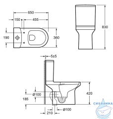 Унитаз напольный безободковый Jacob Delafon Elite E20997-00 с бачком и сиденьем ультратонким Soft Close (микролифт)
