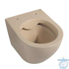 Унитаз подвесной безободковый Abber Bequem AC1100MBB с сиденьем Soft Close (микролифт) (бежевый)