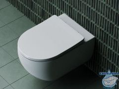 Унитаз подвесной безободковый Ceramicanova Long  Rimless CN3015 с сиденьем быстросъемным Soft Close (микролифт)