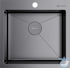 Кухонная мойка Omoikiri Akisame 51-GM 4973440 вороненая сталь
