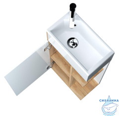 Тумба напольная 1Marka Laura 40Н с раковиной Laura 40 дуб сонома L