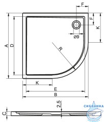 Акриловый поддон Riho Zurich 280 DA88