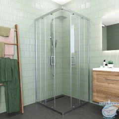 Душевое ограждение Veconi Rovigo 100x100 профиль хром, стекло прозрачное RV11-100-01-C5 (без поддона)