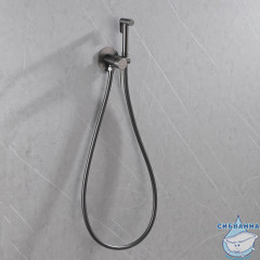 Встраиваемый смеситель с гигиеническим душем ABBER Wasser Kreis AF8125NG (никель)