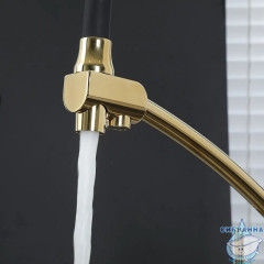 Смеситель для кухни Gappo G4398-13 (золото/черный)