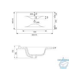 Тумба с умывальником Iddis Cloud 80 см белый глянец CLO80W0i95