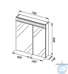 Шкаф-зеркало Dreja Max 70 дуб кантри