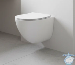 Унитаз подвесной безободковый, смыв торнадо Charus Estella Tornado CR.522.WT3.01 с сиденьем Soft Close (микролифт)