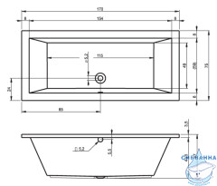 Акриловая ванна Riho Lusso 170x75 с каркасом