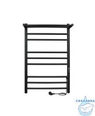 Полотенцесушитель электрический Indigo Line Trinity П8 с полкой (с таймером) 40х70 черный муар (с возможностью скрытого подключения, подключение R/L)