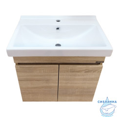 Тумба подвесная Comforty Тромсе 60 дуб сонома с раковиной Fest 60