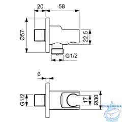Встраиваемый смеситель с гигиеническим душем Ideal Standard Idealspray BD125AA (хром)