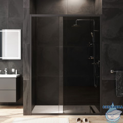 Дверь в нишу AM.PM GemW90G-140-1-195BG 140 см профиль черный, стекло тонированное