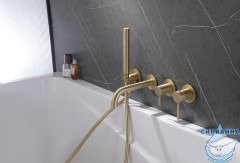 Смеситель для ванны встраиваемый ABBER Wasser Kreis AF8130G (золото матовое)