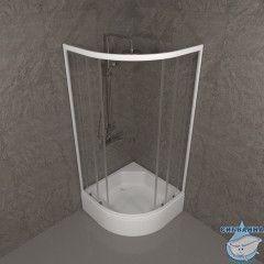 Душевое ограждение Тритон Ультра 90x90 В профиль белый, стекло прозрачное Щ0000061812 (с поддоном)