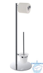 Стойка с держателем туалетной бумаги и туалетной щеткой Bemeta Omega 104836012