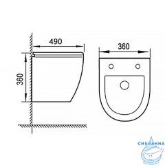 Унитаз подвесной безободковый Azario Allegro AZ-3105B (с сиденьем Soft Close (микролифт) )