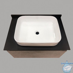 Тумба подвесная Comforty Эдинбург 75 бетон светлый с раковиной Comforty  T-Y9378