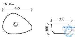  Раковина на столешницу 46 см Ceramicanova Element CN5026