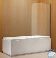 Шторка для ванны Azario Merrit 80x140 профиль серебро, стекло прозрачное AZ-NF6310 800