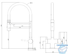Смеситель для кухни Vincea  VKF-120MB (черный матовый)