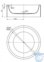 Ванна из искусственного камня Salini Isola 200x200 (материал sapirit, белый глянцевый)