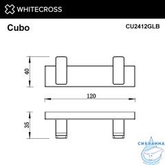 Крючок двойной WHITECROSS Cubo CU2412GLB (брашированное золото)