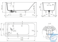 Ванна из искусственного камня Salini Orlando Kit 170x70 (материал sapirit, белый глянцевый)