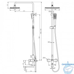 Душевая система Lemark Ursus 300 1 режим LM7262BL (черный матовый)