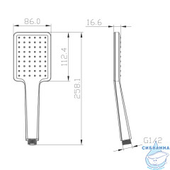 Ручной душ Lemark 90 1 режим LM8124BL (черный матовый) 