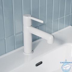 Cмеситель для умывальника, белый матовый, Эйгер (Aiger), IDDIS, AIGWT00i01
