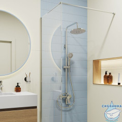 Душевая система с тропическим душем, хром глянцевый, Enjoy, Milardo, ENJSB3FM06