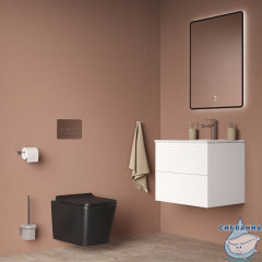 Унитаз подвесной безободковый, чёрный матовый, Bild, IDDIS, BILR2BMi25