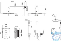 Душевая система Allen Brau Priority 300 1 режим 265385 (никель)