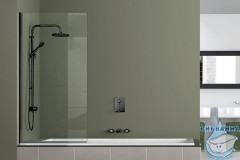 Шторка для ванны Azario Merrit 80x140 профиль черный, стекло прозрачное AZ-NF6211-1 800 BLACK