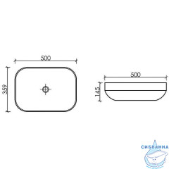  Раковина на столешницу 50 см Ceramicanova Element CN6055